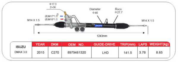 CAJA DIRECCIÓN D-MAX 2.5-3.0